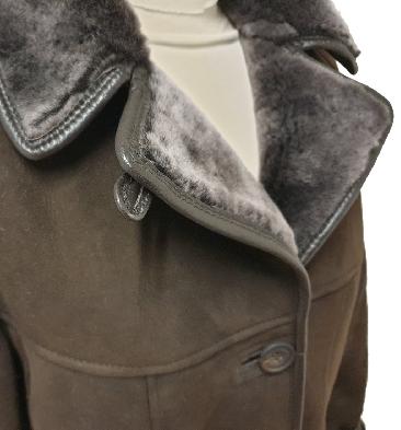 SL117716 - Ladies Classic Sheepskin Coat In Brown